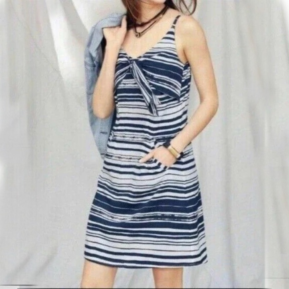CAbi Cruise Yacht Knot Striped Navy Striped‎ Dress